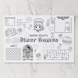 Diner Placemat for Kids, Printable Kids Placemat