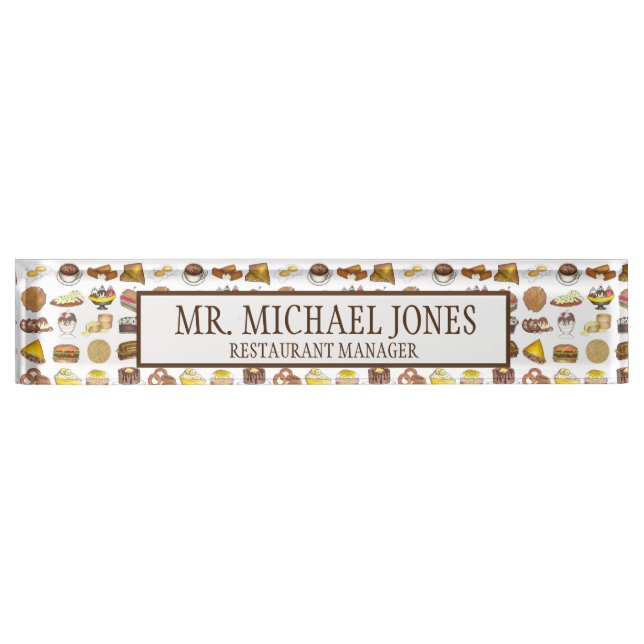 Diner Restaurant Foods Manager Chef Cook Desk Name Plate (Front)
