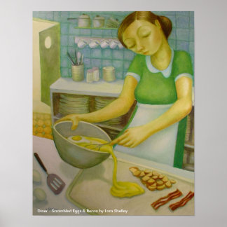 Diner - scr. eggs & bacon - Lora Shelley Poster