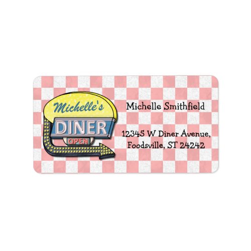  Diner Sign Create Your Own Custom Retro 50s Pink Label