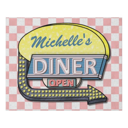 Diner Sign Retro 50s Mid_Century Nostalgia Custom