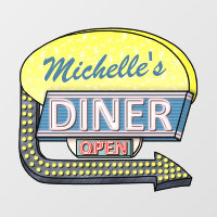 Diner Sign Retro 50s Mid-Century Nostalgia Custom
