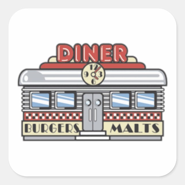 Diner Square Sticker (Front)