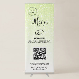 *~* Diner UPLOAD . QR IMAGE LOGO Restaurant Lunch Retractable Banner