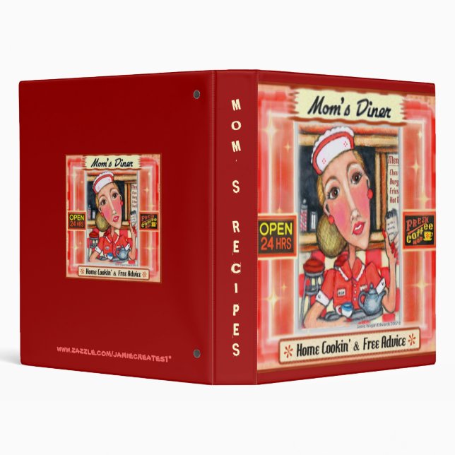 Diner Waitress Recipe Scrapbook Binder (Background)
