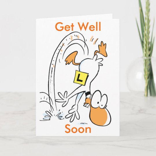 Ding Duck Cartoon Get Well Soon Card | Zazzle.com