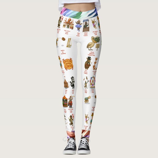 Dingaling Bros Circus acts Leggings (Front)
