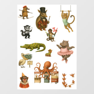 Dingaling Bros Circus acts Window Cling