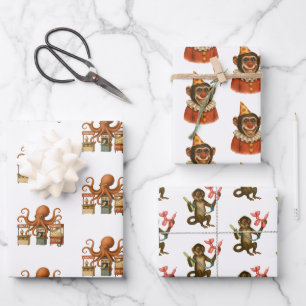 Dingaling Bros Circus acts Wrapping Paper Sheets