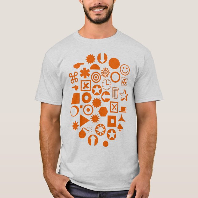 Dingbat Abstract - Orange T-Shirt (Front)