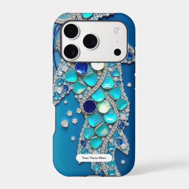Dingin Blue Iridescent Mosaic Case-Mate iPhone Case (Back)