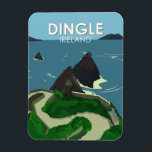 Dingle Peninsula Ireland Travel Vintage Magnet<br><div class="desc">Dingle Peninsula vector art design. The Dingle Peninsula,  on Ireland’s southwest Atlantic coast,  is ringed by sandy beaches and craggy cliffs.</div>