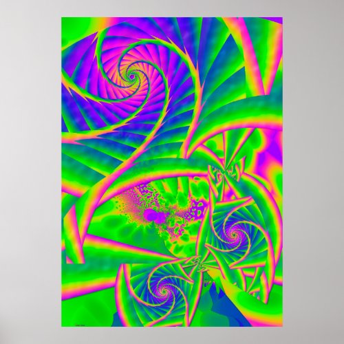 Dingleberries Psychedelic Fused Glass Poster