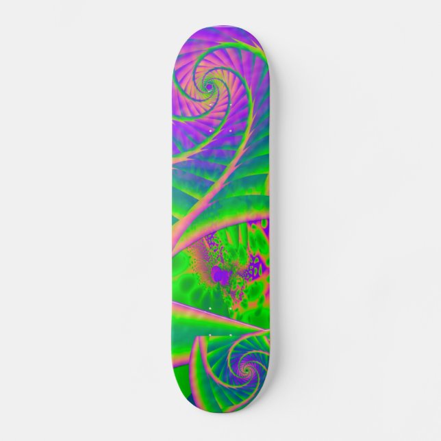 Dingleberries Psychedelic Fused Glass Skateboard Deck (Front)