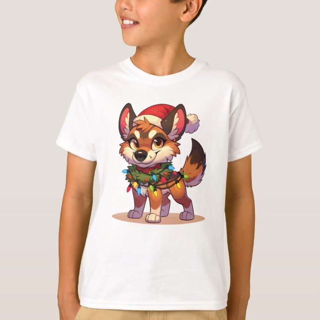 Dingo Merry Christmas Winter Animals Cute Dingos T-Shirt (Front)