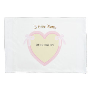 Dingus Bows & Heart Personalized Pillow Case