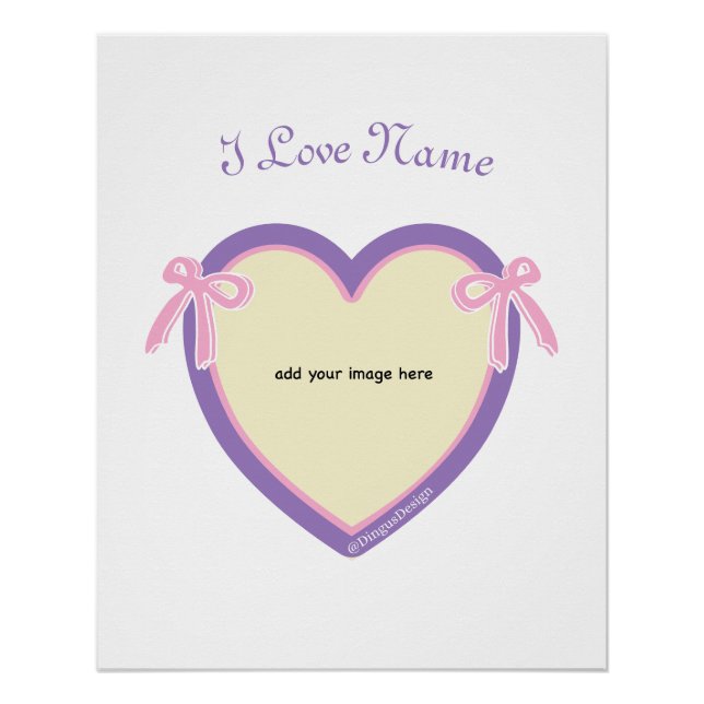 Dingus Bows & Heart Personalized  Poster (Front)