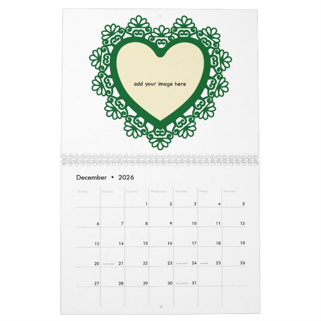Dingus Heart and Lace Colorful  Calendar (Dec 2026)