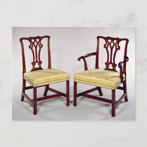 Dining chairs with interlaced splat backs postcard