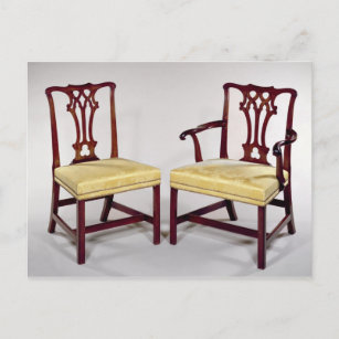 Dining chairs, with interlaced splat backs postcard