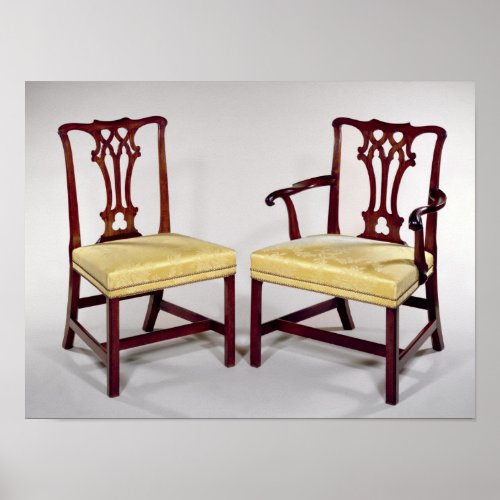 Dining chairs with interlaced splat backs poster