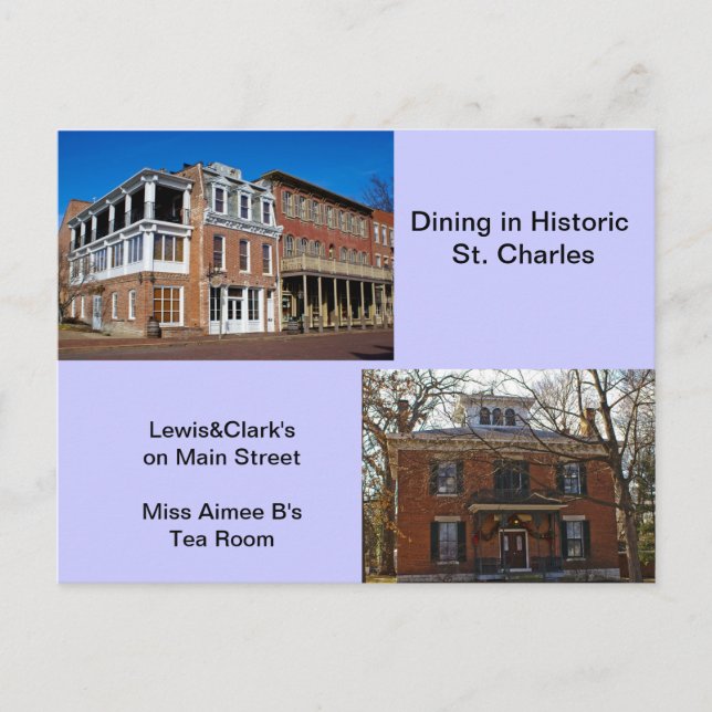 Dining in Historic St Charles Postcard (Front)