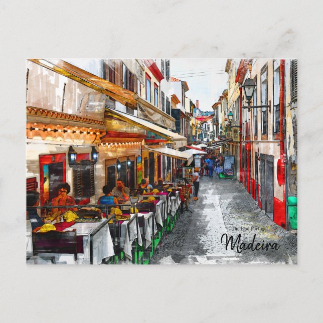 Dining in Madeira , Portugal  Postcard (Front)
