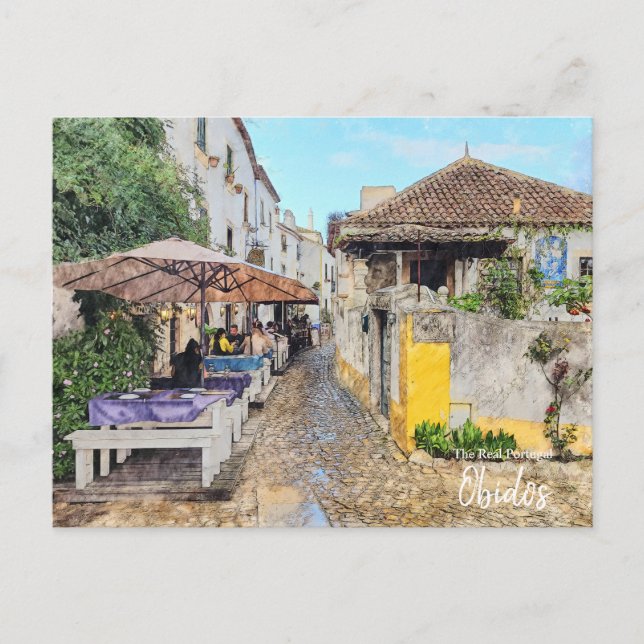 Dining in Obidos- Portugal  Postcard (Front)