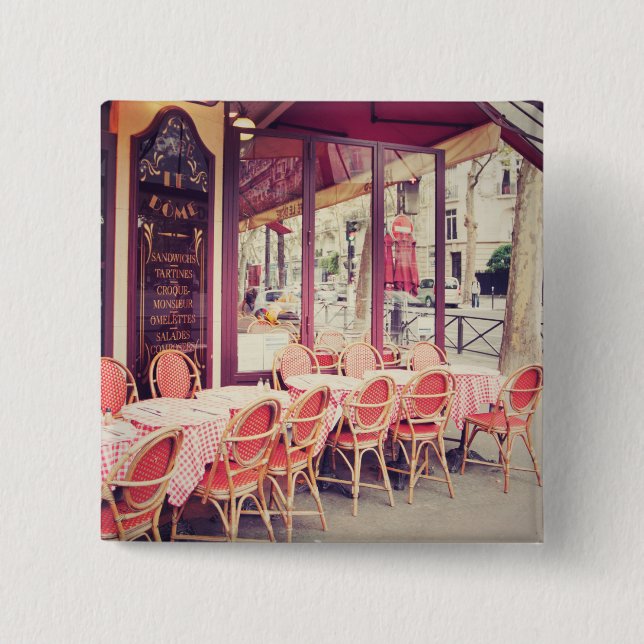 Dining In Paris Al Fresco Pinback Button (Front)