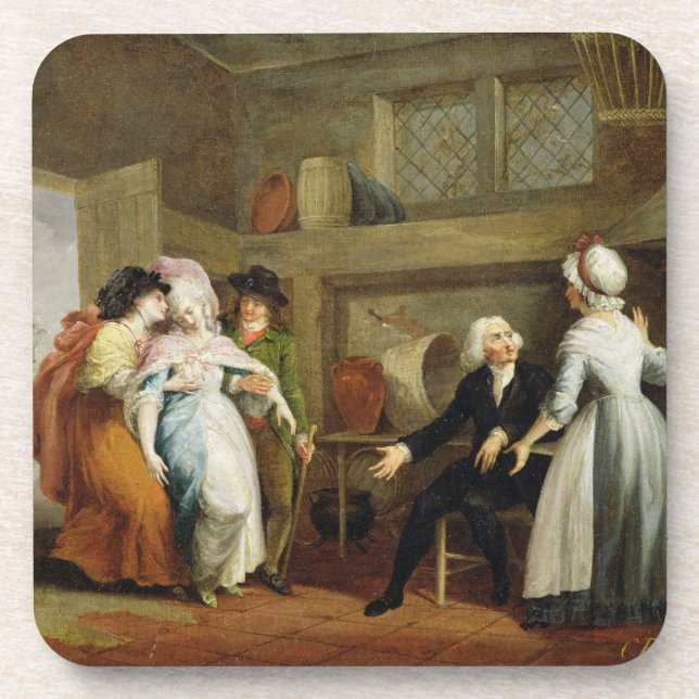 'Dining in the Hayfields' (surprised by Mr Thornhi Beverage Coaster (Front)