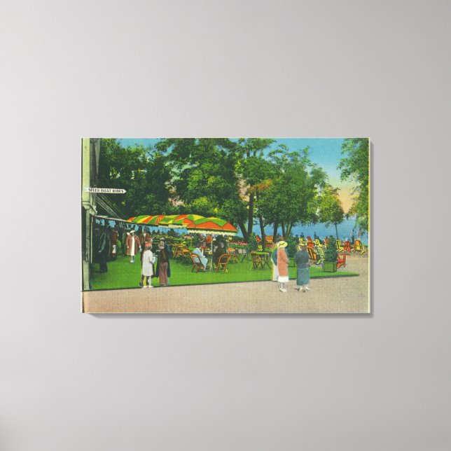 Dining on the Boardwalk at Roseland Park Scene Canvas Print (Front)