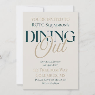 Dining Out - Modern Serif Military Invitation