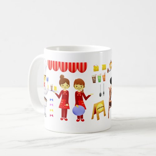 Dining Red Yellow Restaurant People Food Coffee Mug