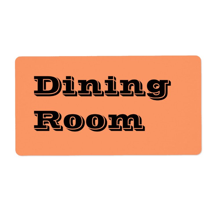 Dining Room Moving Labels in Orange | Zazzle