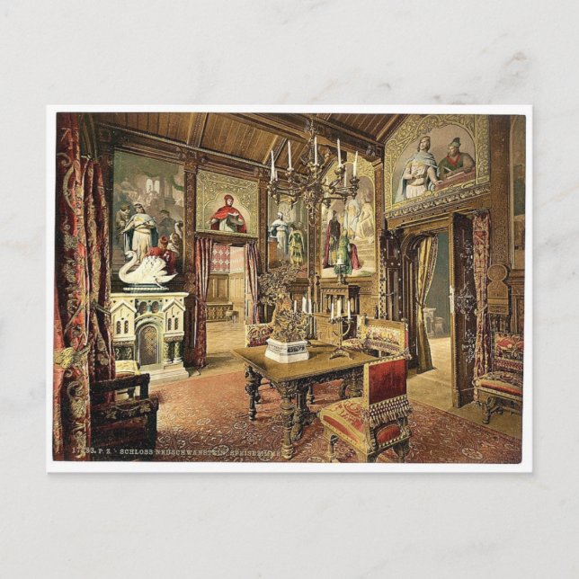 Dining room, Neuschwanstein Castle, Upper Bavaria, Postcard (Front)