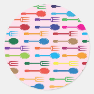 Dining Texture Classic Round Sticker