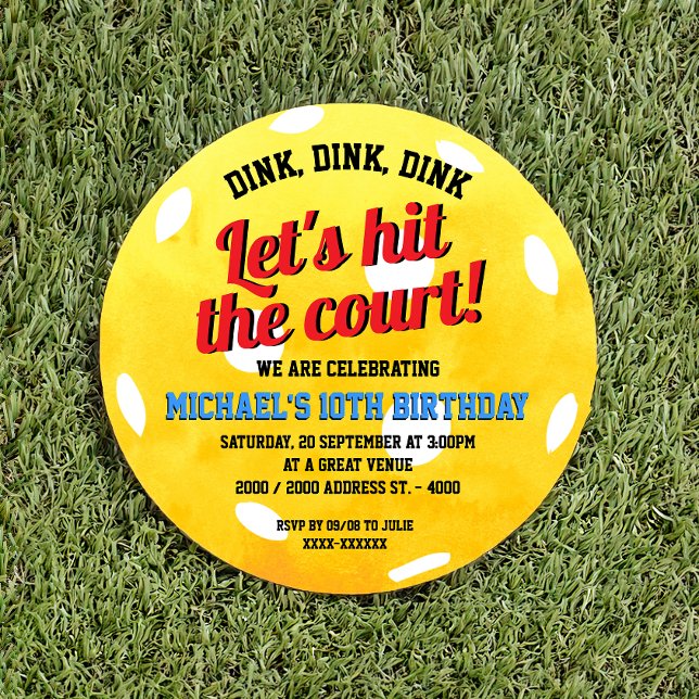 Dink Dink Pickleball Birthday Invitation (Creator Uploaded)