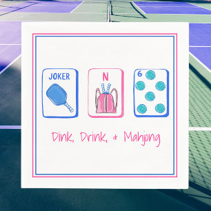 Dink Drink, Mahjong / Pickleball Mahjong Party  Napkins