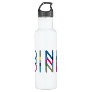 Dink Pickleball Fun Chic Blue Green Pink Yellow Stainless Steel Water Bottle