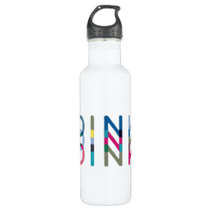 Dink Pickleball Fun Chic Blue Green Pink Yellow Stainless Steel Water Bottle