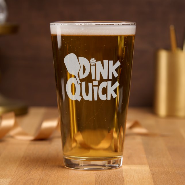 Dink Quick Pickleball Etched Glassware (Party)