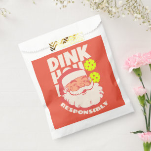 Dink Responsibly   HoHoHo. Pickleball Pink Santa Favor Bag