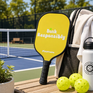 Dink Responsibly Name Citrine Yellow Pickleball Paddle