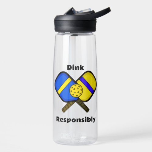 Dink Responsibly Pickleball Humor Pun Water Bottle