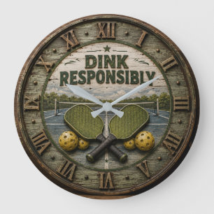 Dink Responsibly Pickleball Paddle  Large Clock