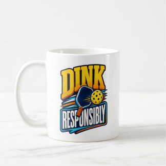 Dink Responsibly Retro Pickleball Sports Coffee Mug