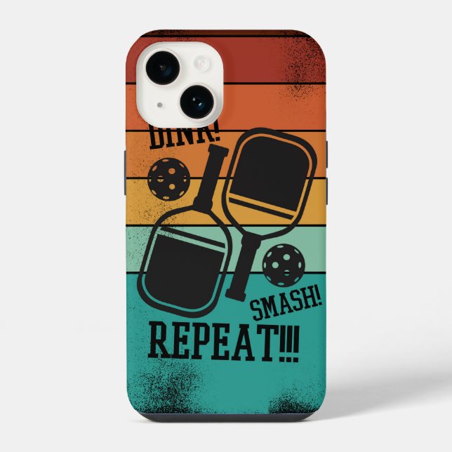 Dink Smash Repeat - Fun Pickleball Enthusiast Iphone Case (Back)