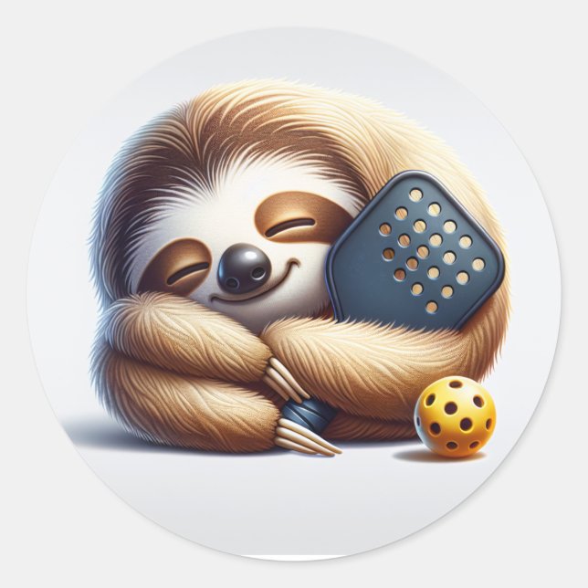 Dink Then Nap – Cozy Sloth Pickleball Sticker (Front)
