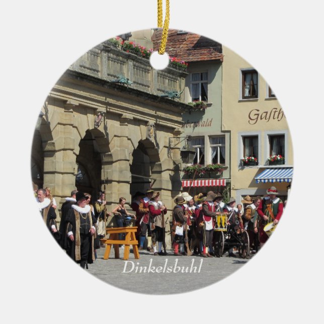 Dinkelsbuhl Historic Franconia Town Ceramic Ornament (Front)