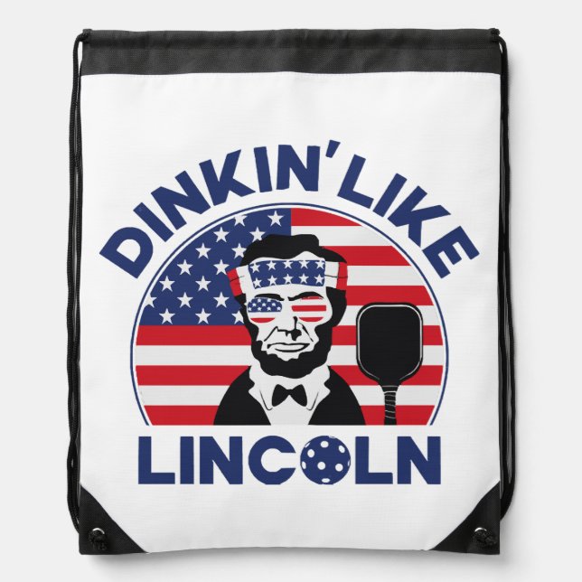Dinkin Like Lincoln Drawstring Bag (Front)